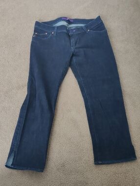 Victoria Beckham Slim Navy Capri Pants